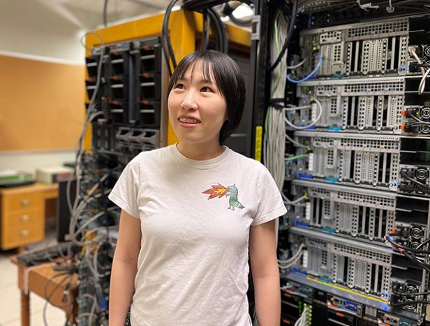 Jijun Chen, PhD student of Purdue Physics and Astronomy, conducts research in the field of particle physics where she focuses on simulating the particle reaction in the Mu2e experiment, which will eventually lead to more extensive experimentation at Fermilab.  Photos provided by Jijun Chen.
