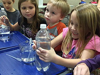 Students during Squiddy the Cartesian Diver experiment